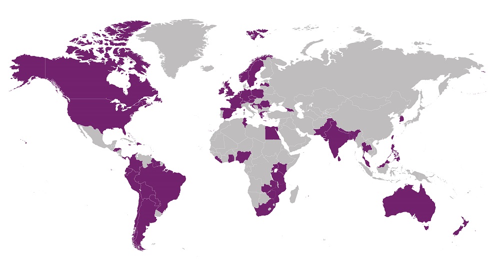 Map of signatories.